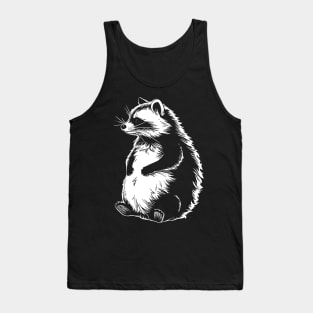 Cool Retro Cute Chubby Raccoon Funny Raccoon Tank Top